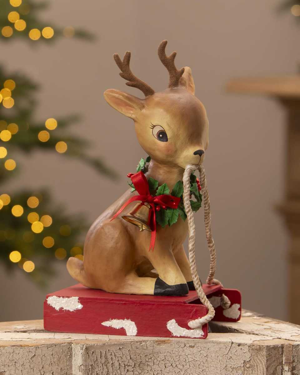 Reindeer On Sled Christmas Decor